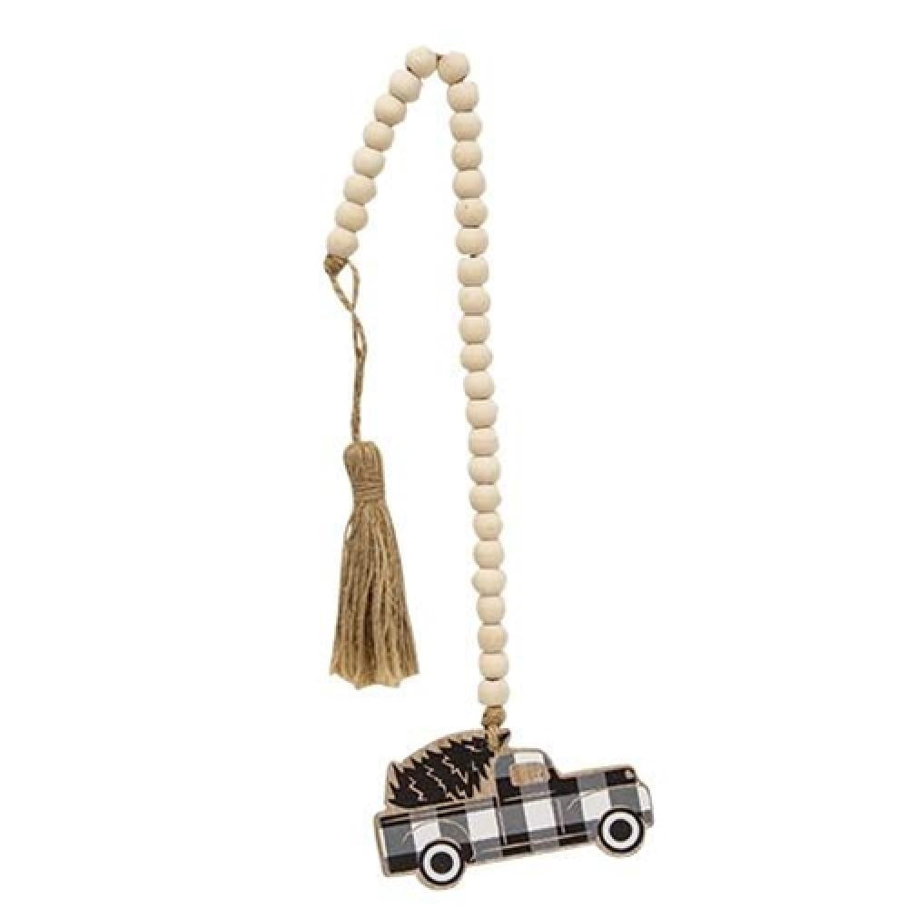 Black Buffalo Check Truck Beaded Strand - Stylish Beaded Seat Belt Shoulder Pad for Comfort & Safety - Perfect for Long Drives, Road Trips & Truck Accessories