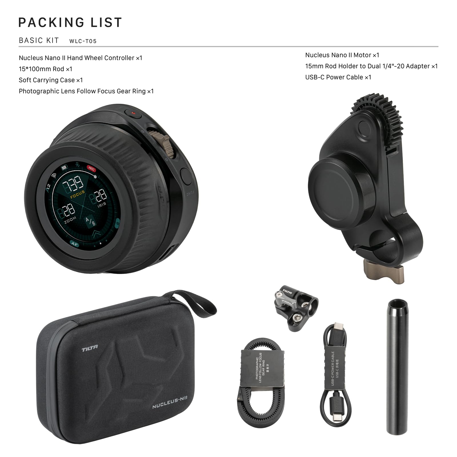 Tilta Nucleus Nano II Wireless Lens Control System Kit with Handwheel, Motor, Touch Screen | Wireless Zoom, Focus & Aperture Control for DSLR & Cinema Cameras | Perfect for Filmmaking, Vlogging & Professional Video Production