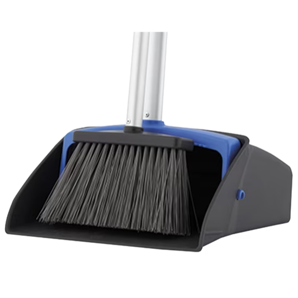 Oates Platinum Lobby Dustpan Set - Heavy Duty Commercial Cleaning Tool for Hotels, Offices & Schools - Durable Stainless Steel Dust Pan with Long Handle