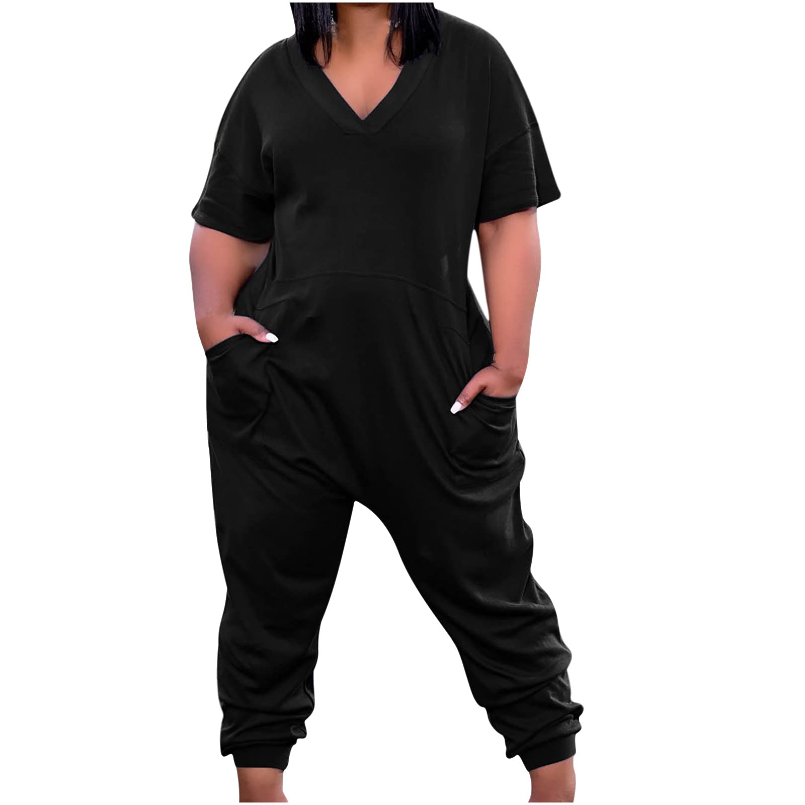 Posijego Women's Loose Fit Jumpsuit - Basic Casual One-Piece Shapewear Pantsuit | Trendy 2022 Outfit | Perfect for Work, Travel & Everyday Wear