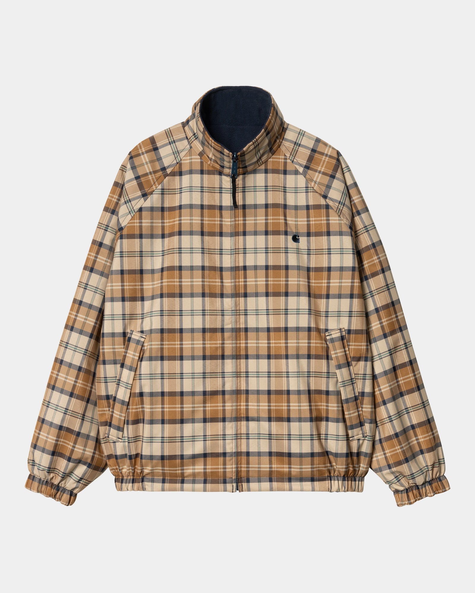 Reversible Bomber Jacket for Men & Women - Lightweight Planer Check Design in Navy & Air Force Blue | Casual Wear, Street Style, Outdoor Activities
