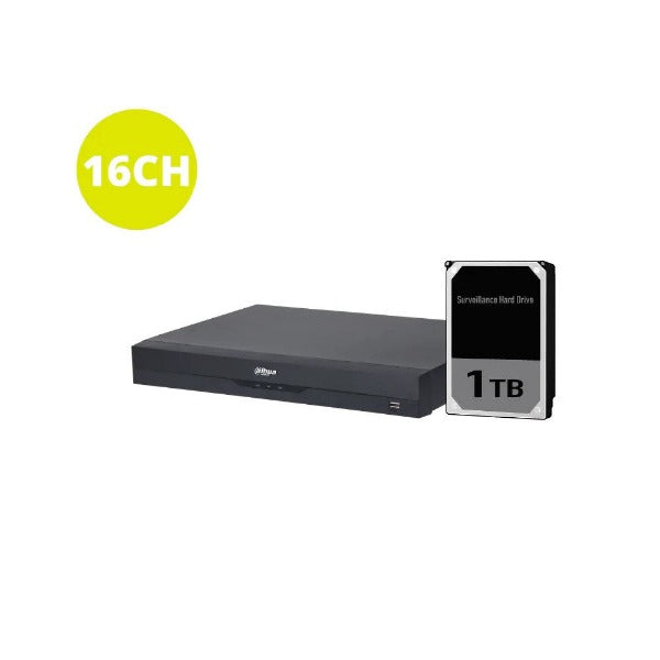 Dahua 16 Channel Penta-brid XVR Security System - DH-XVR5216A 4K L I3 for Home & Business Surveillance | 24/7 Recording & Remote Monitoring