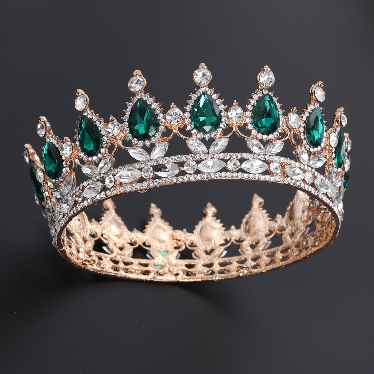 Vintage Crystal Rhinestone Tiara Crown - Elegant Pageant Queen Hair Jewelry for Weddings, Prom, Cosplay & Special Events