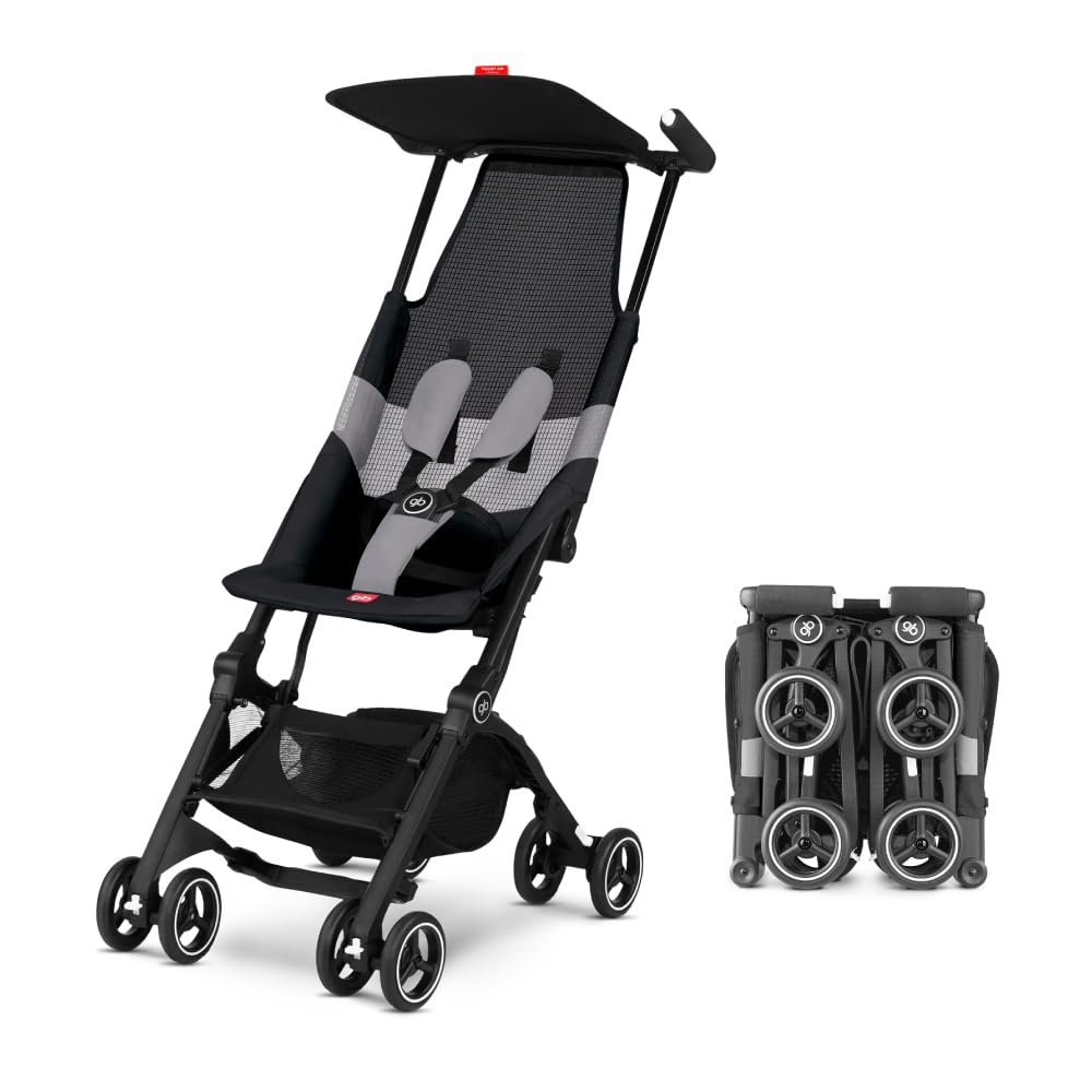 gb Pockit Air All Terrain Ultra Compact Lightweight Travel Stroller - Breathable Fabric, Velvet Black | Perfect for Air Travel, City Walks & Outdoor Adventures