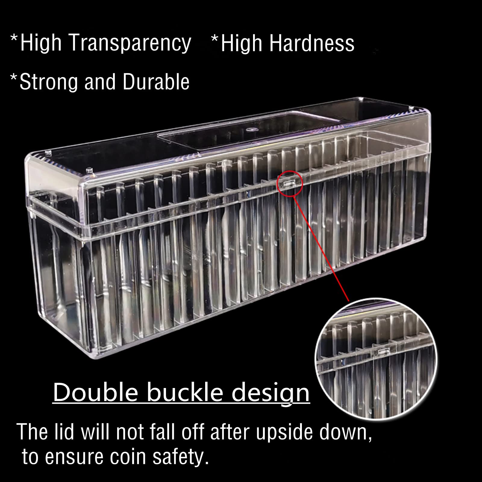 Ettonsun Clear Coin Slab Storage Box - Holder for NGC, PCGS, PMG, PCCB, CAC Certified Coins - Perfect for Collectors, Display & Protection
