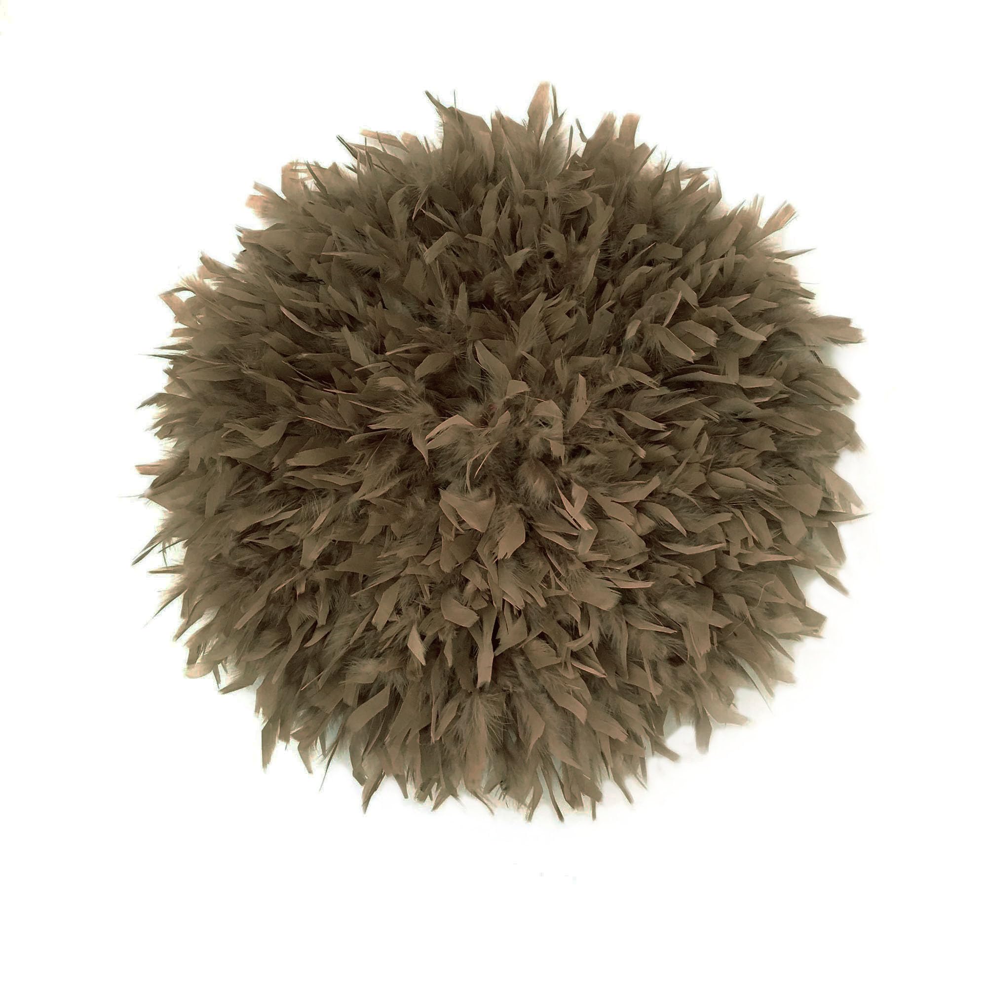 Handmade Juju Hat Wall Decor with Natural Feathers - Boho Round Feather Wall Hanging for Home, Wedding, Nursery & Bohemian Room Decoration