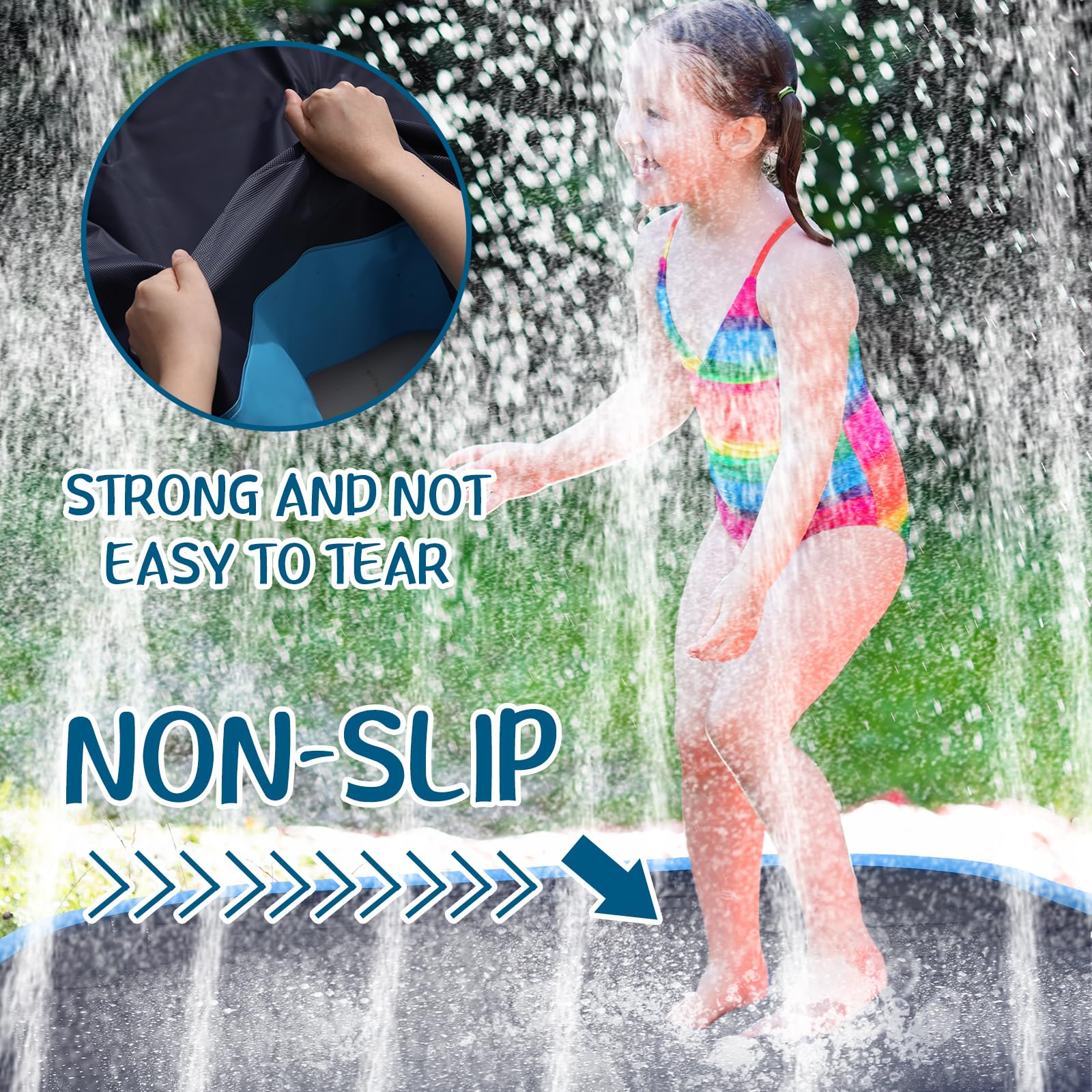 **Lewtemi 10ft Extra Large Non-Slip Splash Pad - 120