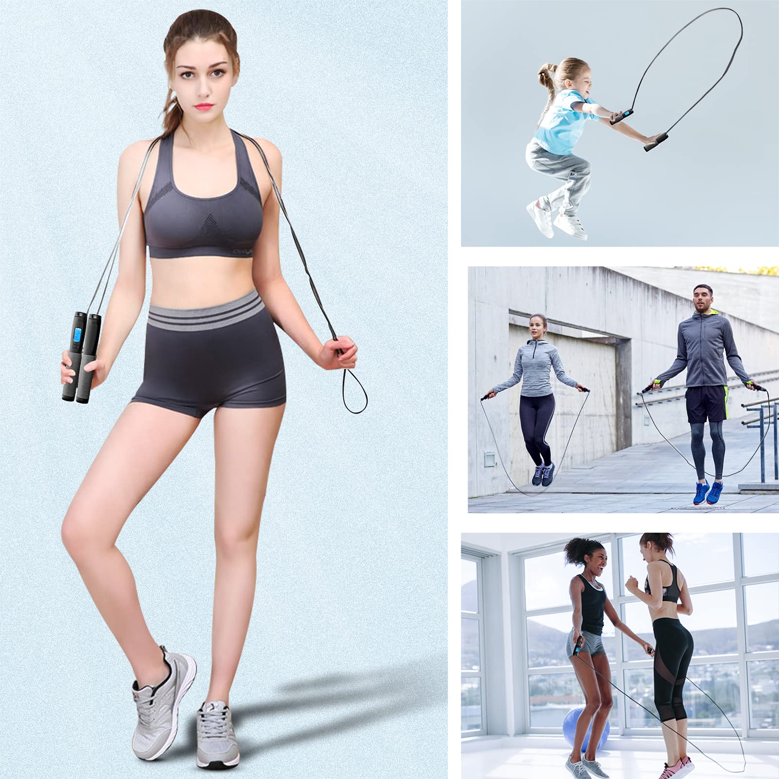 Uten Premium Jump Rope for Adults & Kids - High-Speed Ball Bearing Skipping Rope with 6