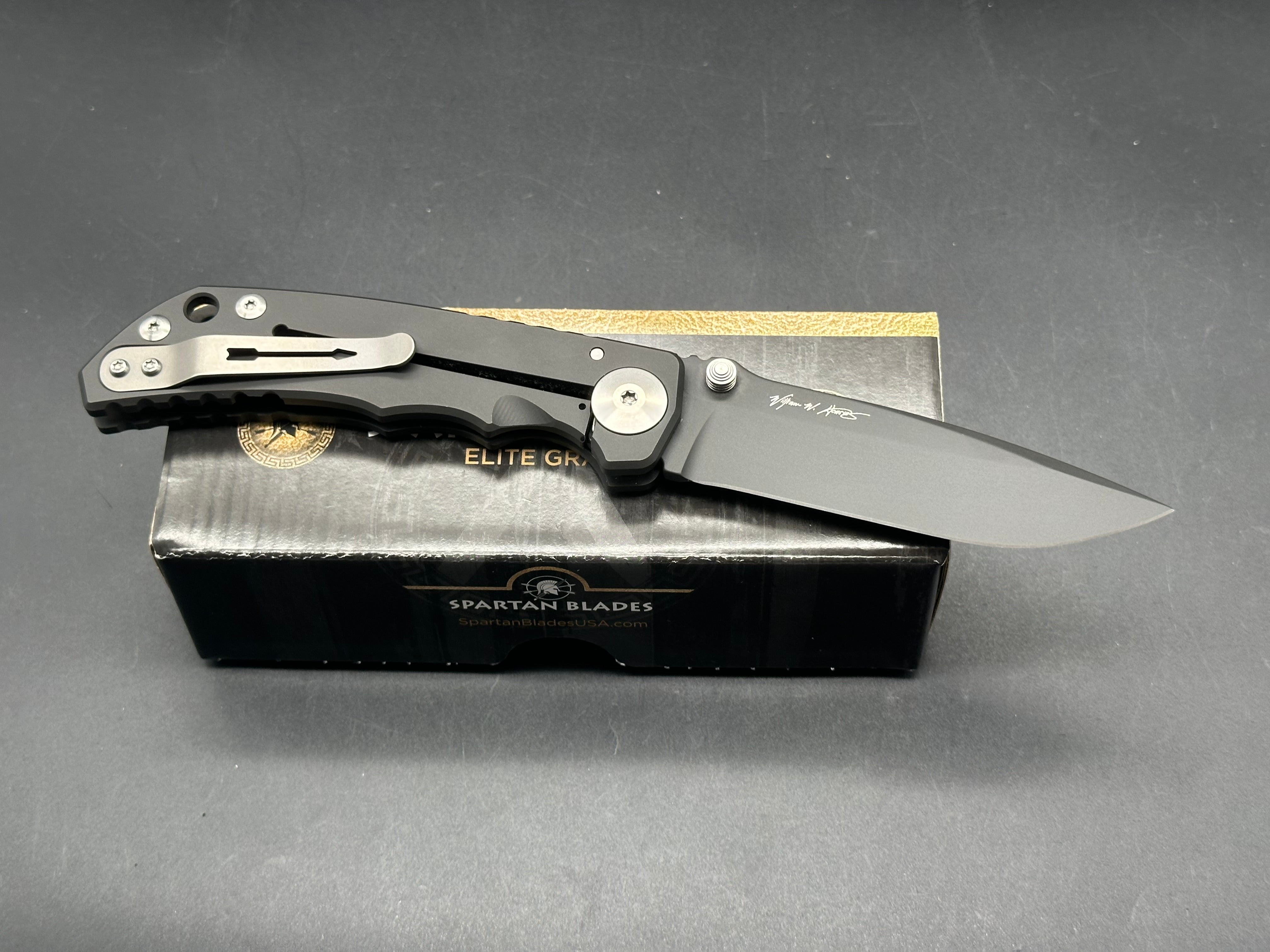 Spartan Harsey DLC Coated S45VN Folding Knife - Premium EDC Pocket Knife for Outdoor, Camping & Survival Gear