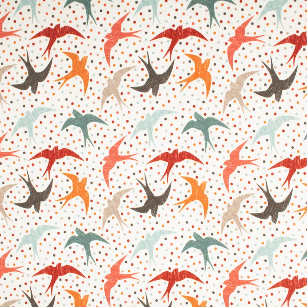 9 x 9 Inch Decorative Fabric Swatch - In Flight Coral Pattern - Perfect for DIY Home Decor, Upholstery, Pillow Covers & Craft Projects