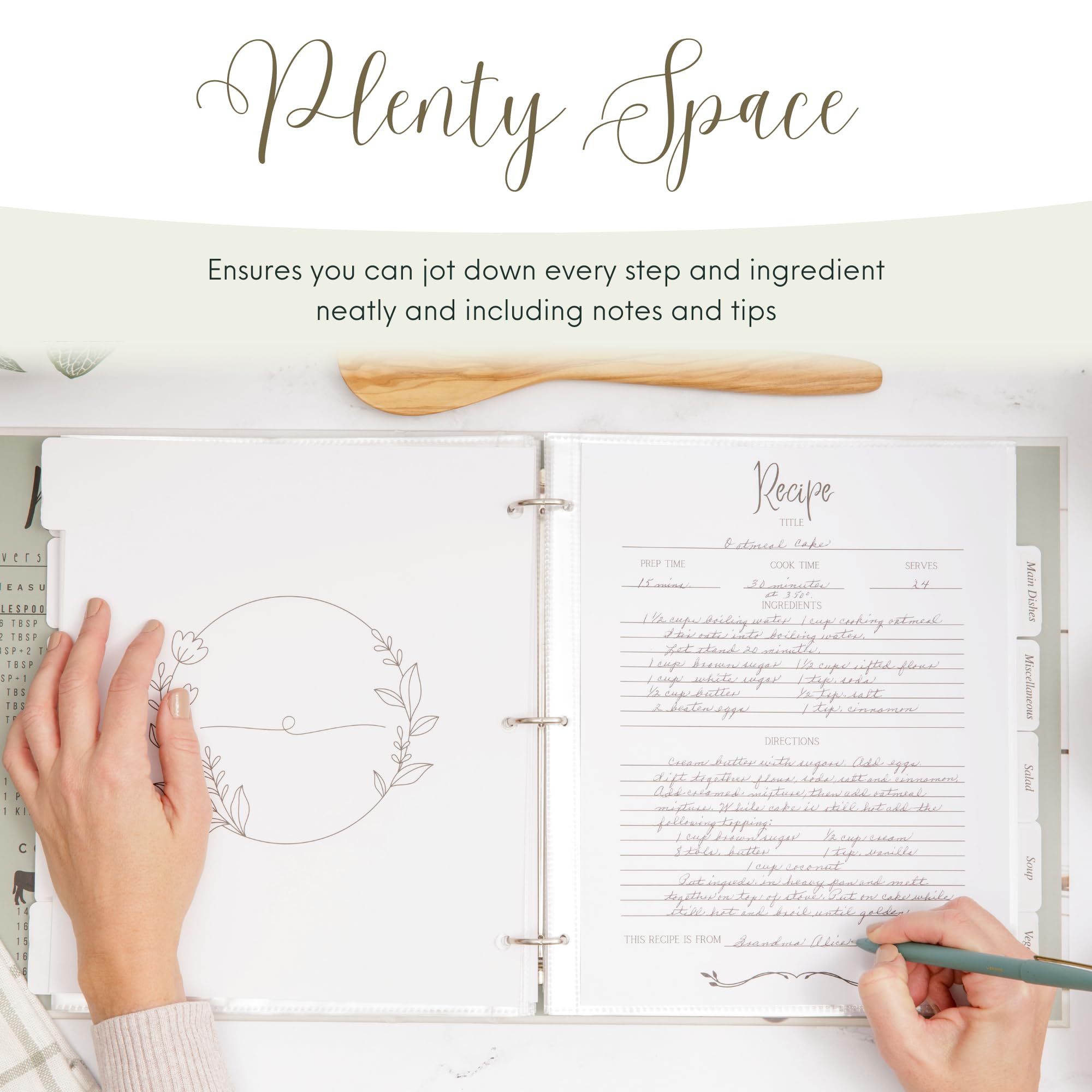8.5x11 Recipe Binder with Plastic Sleeves | 3-Ring Blank Cookbook Organizer for Writing Your Own Recipes | Perfect Bridal Shower Gift & Family Heirloom | Durable Recipe Book for Home Chefs & Kitchen Organization | Family-Owned Brand