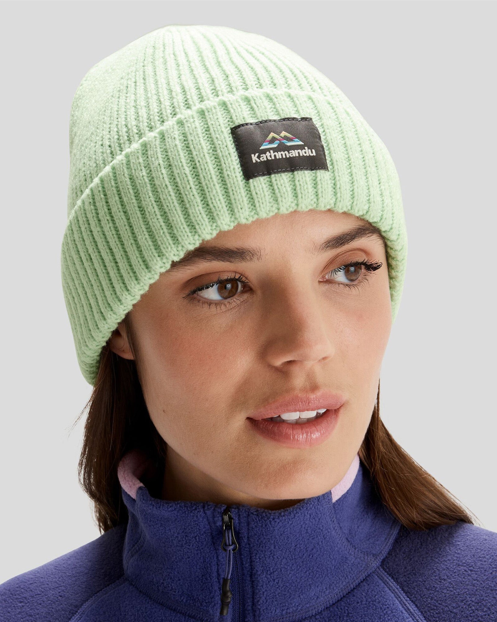 Kathmandu Badge Beanie - Warm Knit Winter Hat with Embroidered Logo for Men & Women - Perfect for Skiing, Hiking & Outdoor Adventures