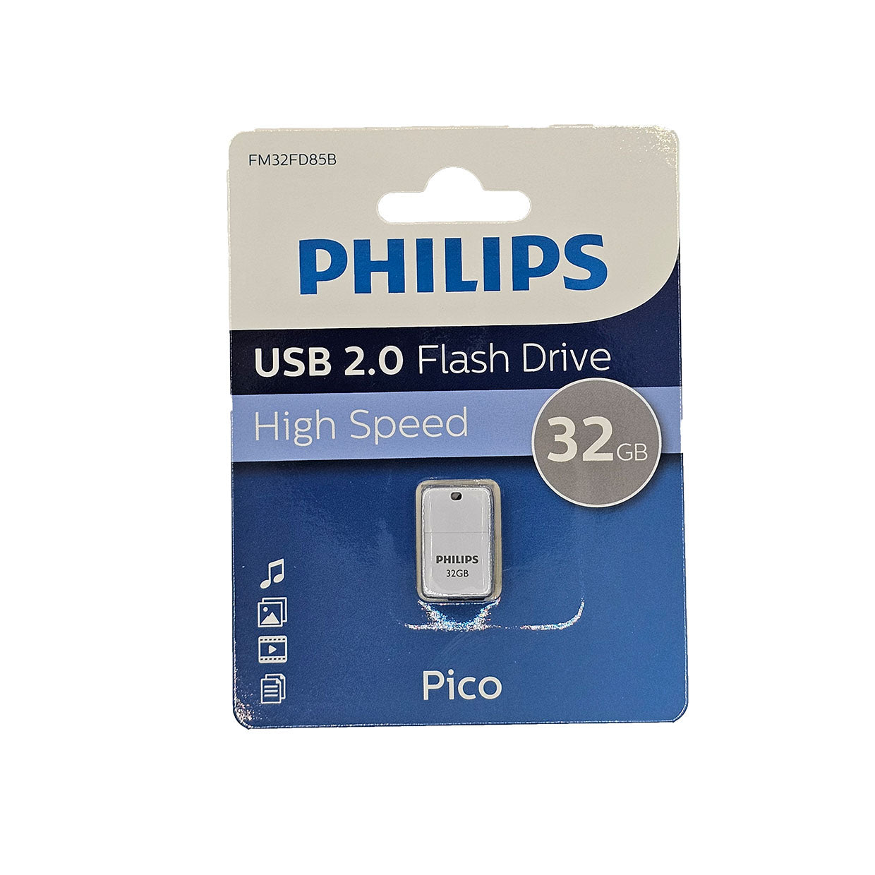 Philips 32GB USB Flash Drive - Ultra Compact Pico Size, High-Speed Data Transfer for Laptop, PC, Mac - Perfect for Office, School, Travel & Backup Storage