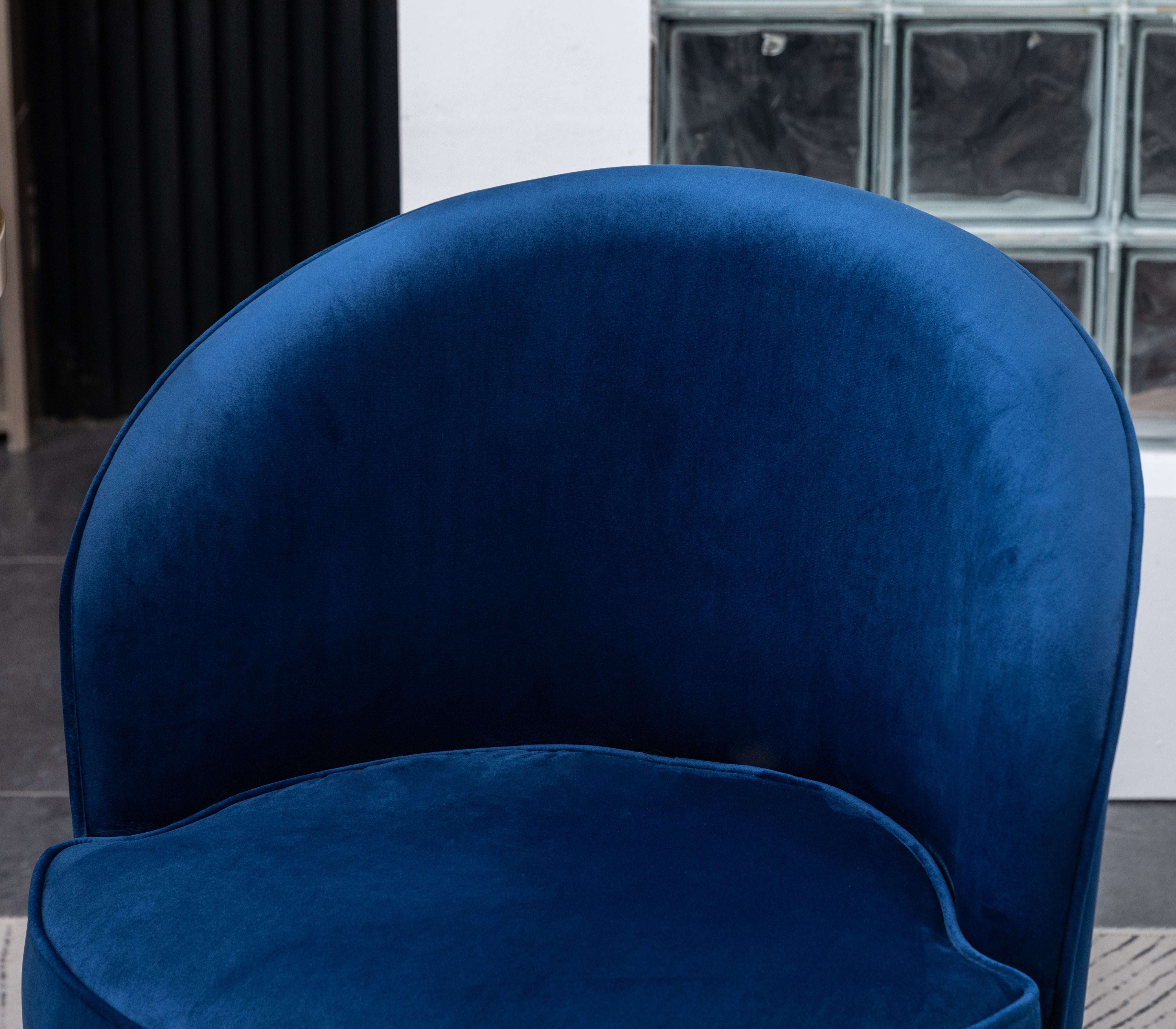 Roundhill Furniture Wania Contemporary Velvet Swivel Chair - Modern Accent Chair with 360° Rotation for Living Room, Bedroom & Office - Plush Velvet Upholstery & Sturdy Metal Base