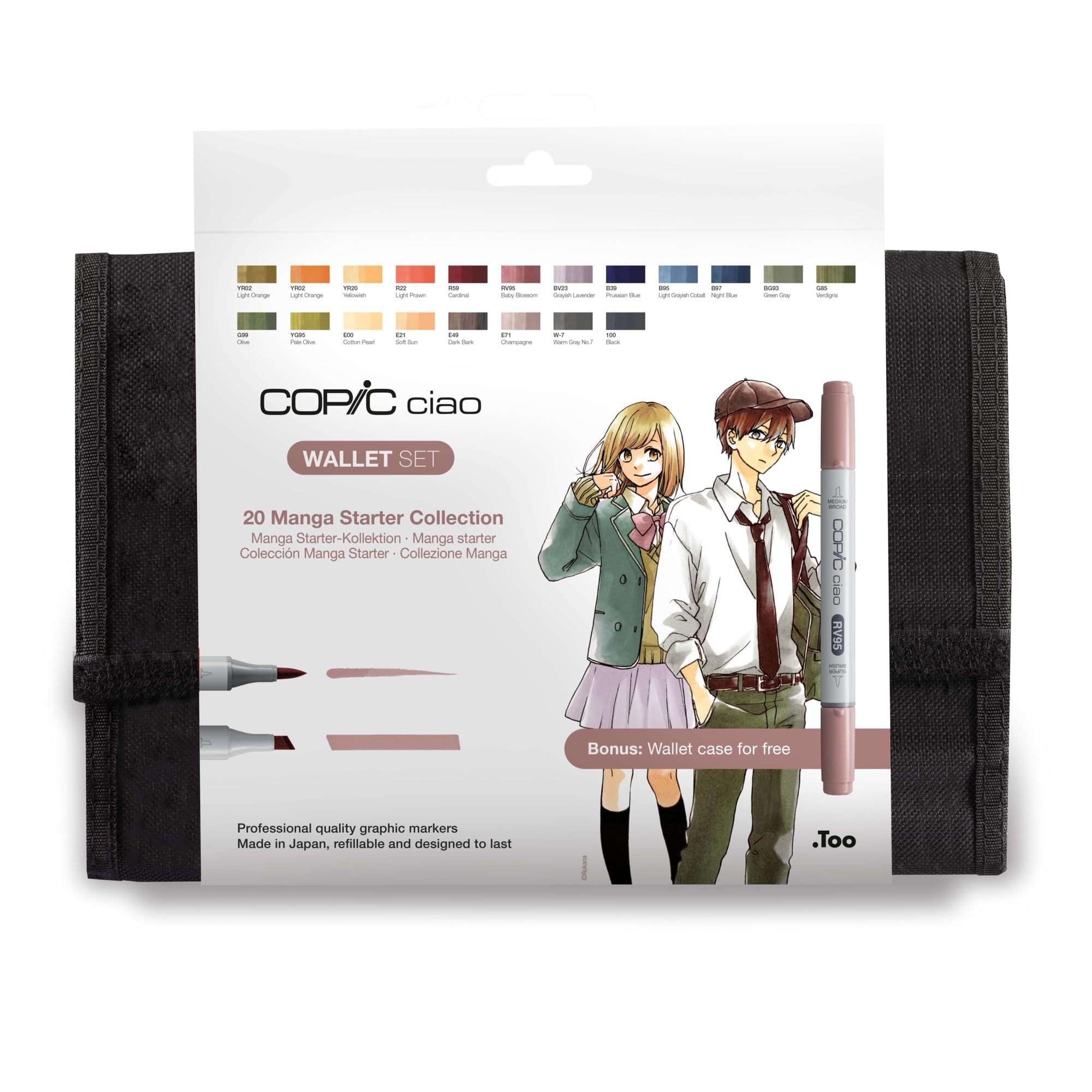 Copic Ciao 20-Piece Colored Marker Set - Alcohol-Based Art Markers for Drawing, Manga, Illustration, Sketching & Coloring Books | Professional & Beginner Artist Supplies | Perfect for Anime, Graphic Design, Crafts & DIY Projects