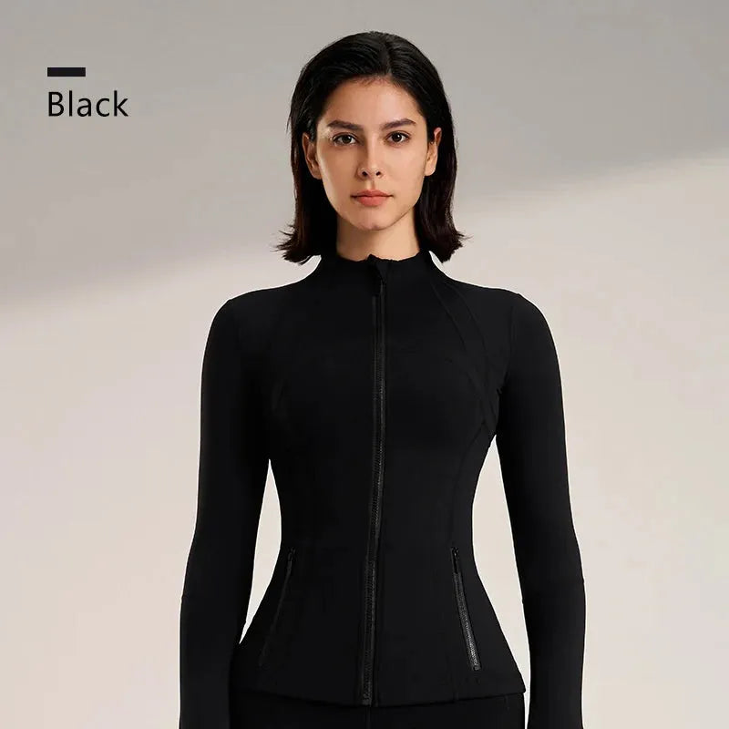 2024 Women's Slim Fit Collar Jacket - Quick Dry Breathable Long Sleeve Sports Jacket for Yoga, Running & Gym Workouts - Perfect for Fitness Training & Outdoor Activities