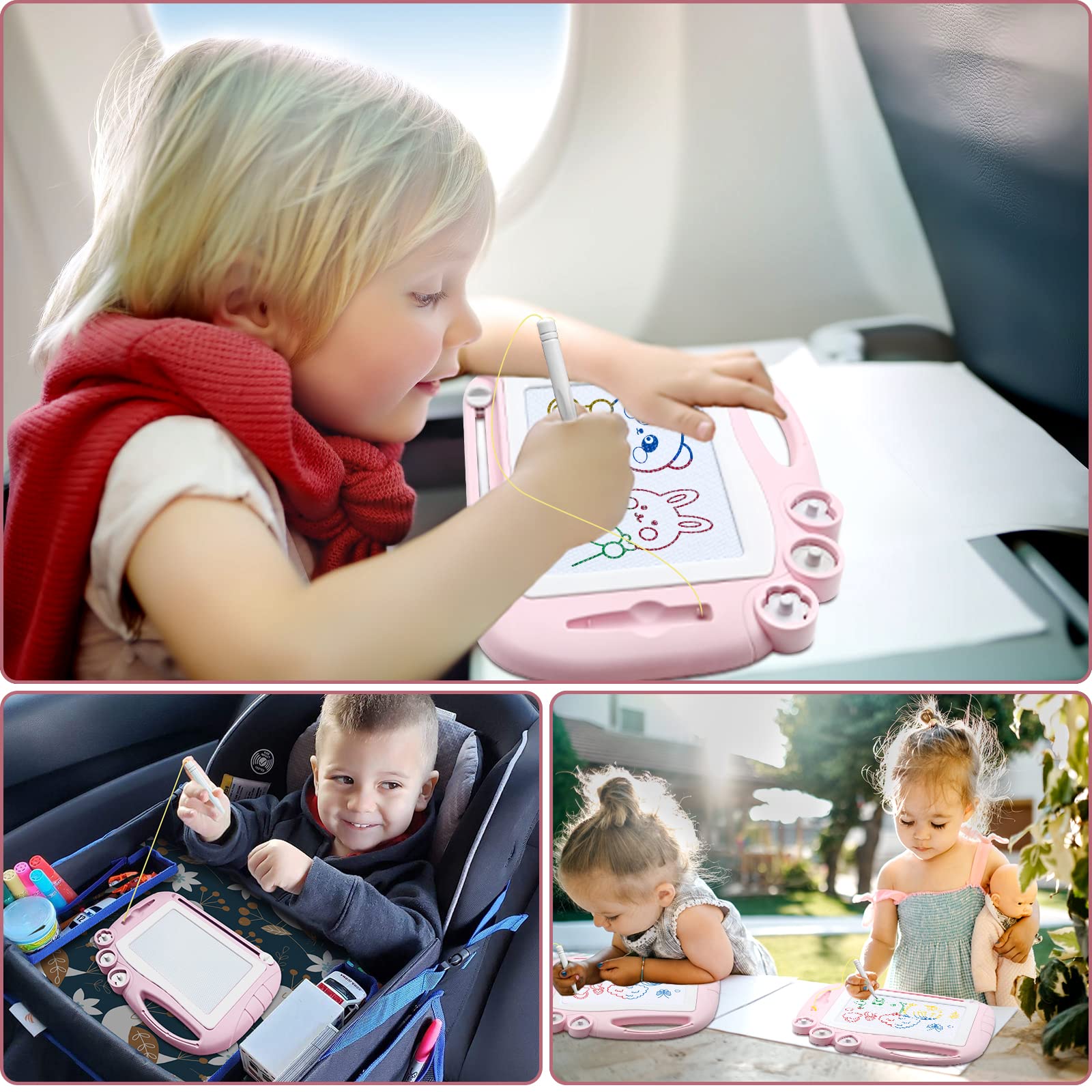 Magnetic Drawing Board for Kids - Erasable Doodle Sketch Pad, Travel Toys for Toddlers & Girls, Educational Learning Gift for Early Skill Development | Perfect for Car Rides, Home Play & Classroom Activities