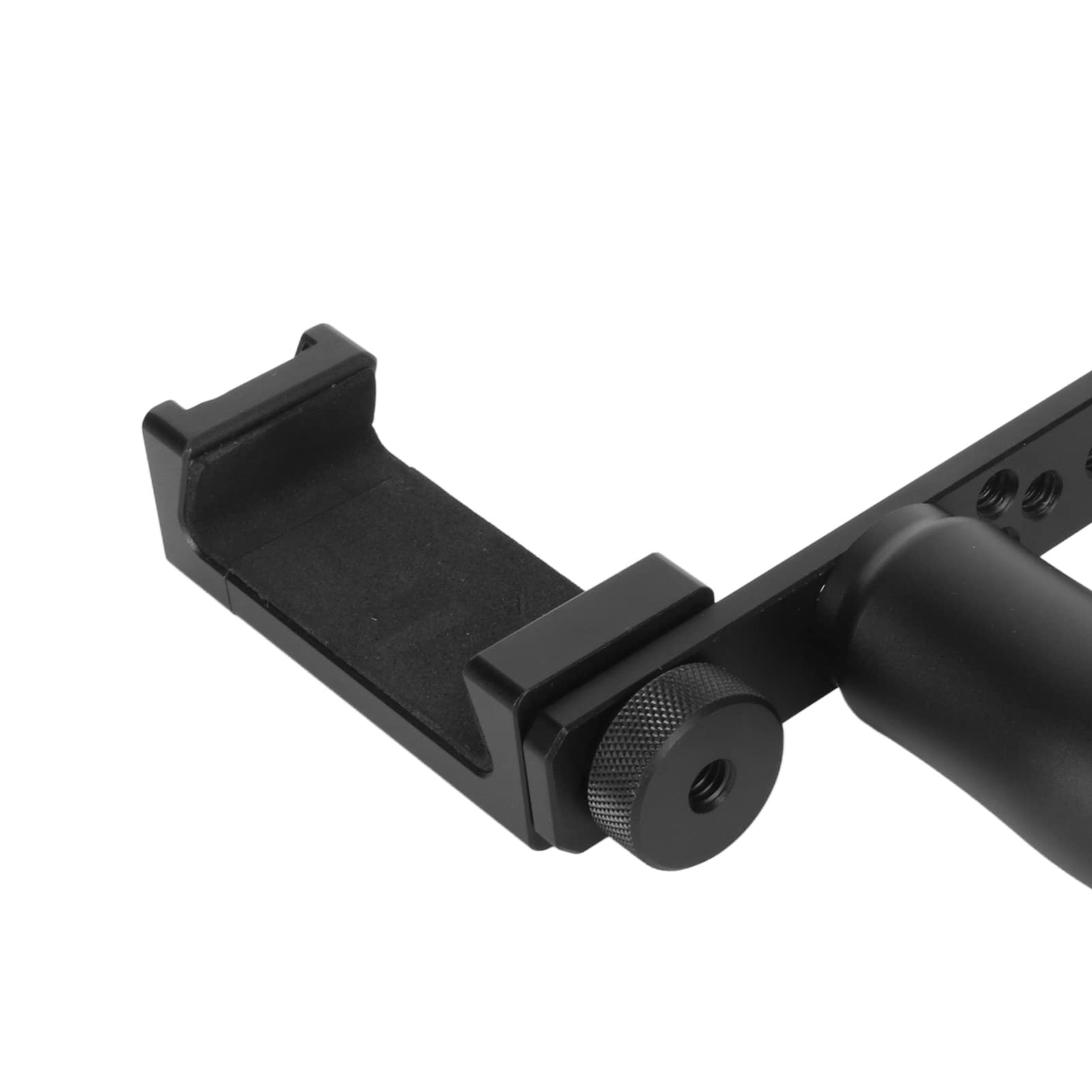 Adjustable Smartphone Video Stabilizer Grip with Cold Shoe Mount, LED Light & Built-in Mic - Portable Handheld Gimbal for Vlogging, YouTube & Live Streaming - Includes Wrist Strap for Secure Grip - Perfect for Travel, Events & Content Creation