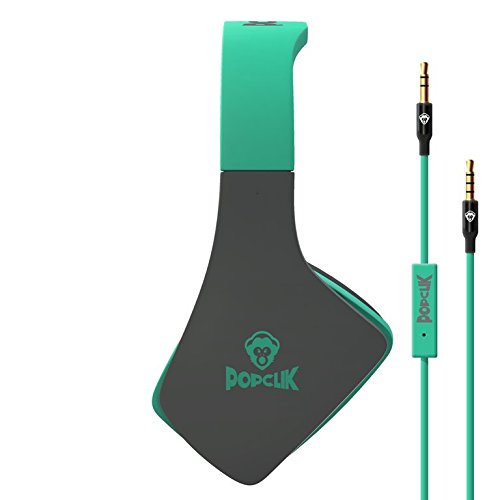 Jump! Lightweight Over-Ear Headphones - Green/Gray, 32 Ohms Impedance - Perfect for Gaming, Music & Travel