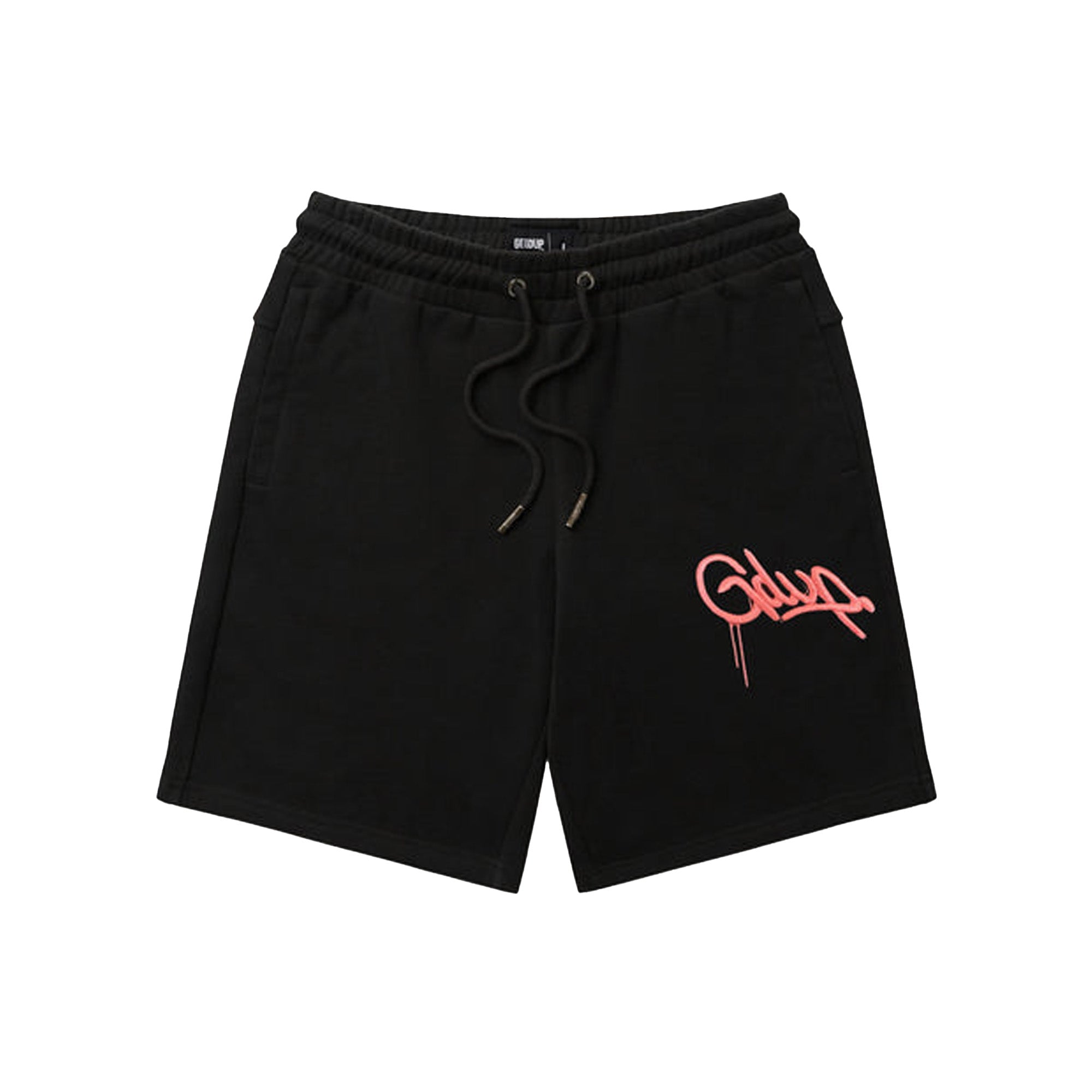Geedup Handstyle EMB Shorts - Black & Peach Color 2024 Edition | Men's Casual Streetwear Shorts for Summer, Gym, and Outdoor Activities