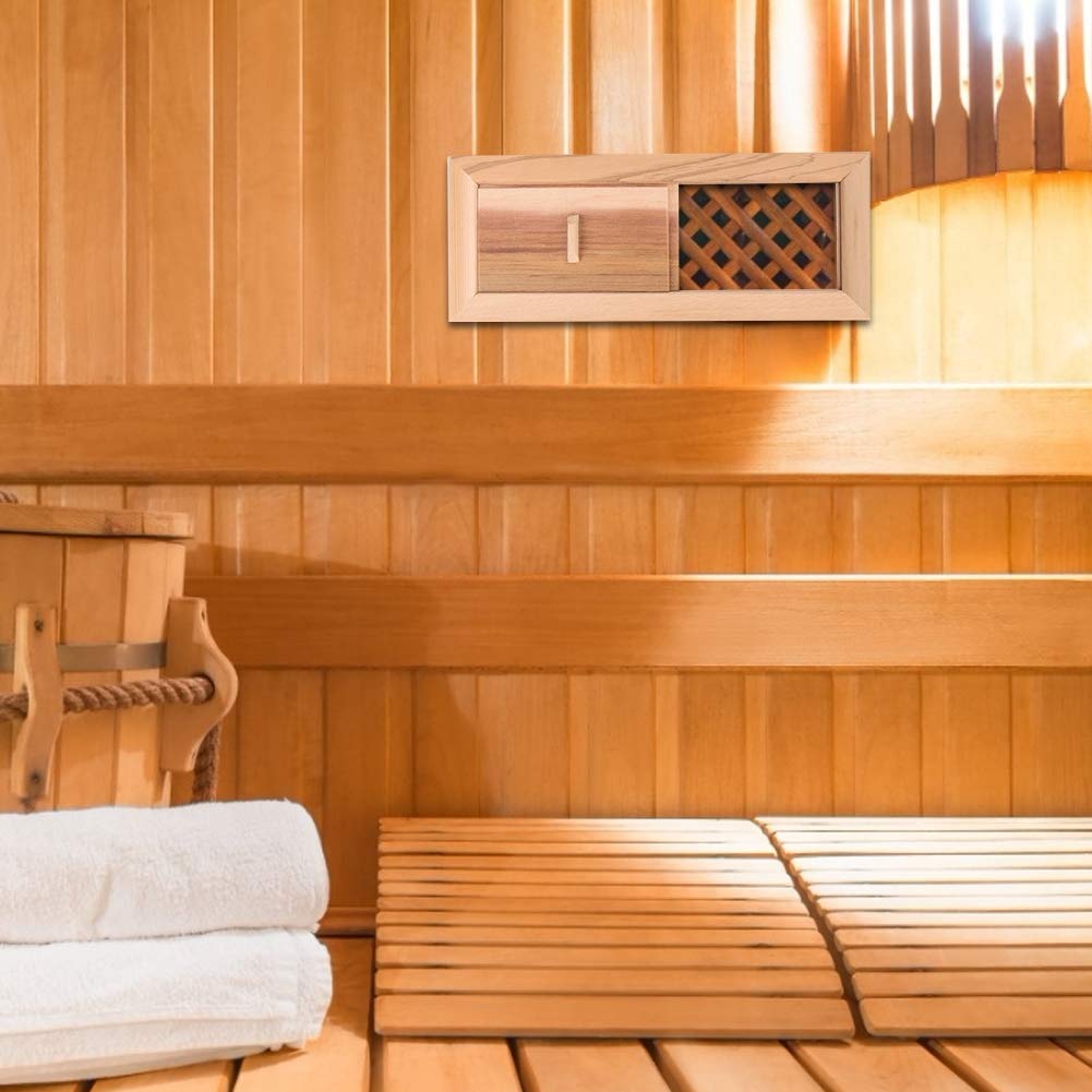 Premium Cedar Sauna Ventilation Panel with Adjustable Shutters - Sauna Room Air Vent & Inlet for Optimal Airflow - Perfect for Home Saunas, Steam Rooms, and Spa Relaxation