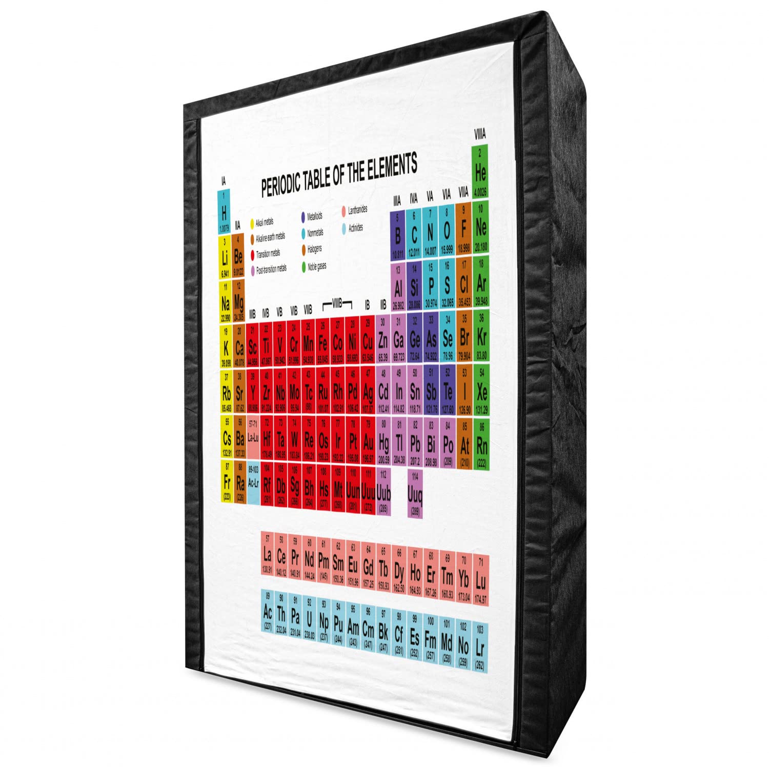 Ambesonne Periodic Table Fabric Wardrobe - Portable Clothing Organizer & Storage Closet with Shelves, 42.5