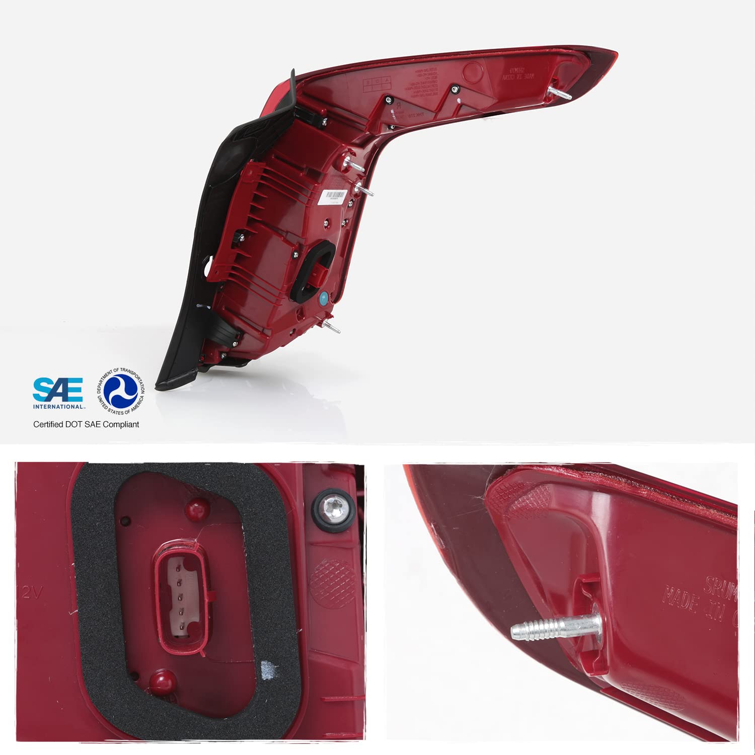 AKKON Full LED Tail Lights for 2020-2022 Cadillac XT5 - OE Style Dark Red Housing - Left Driver Side Assembly - Upgrade Your Car's Rear Lighting for Enhanced Safety & Style