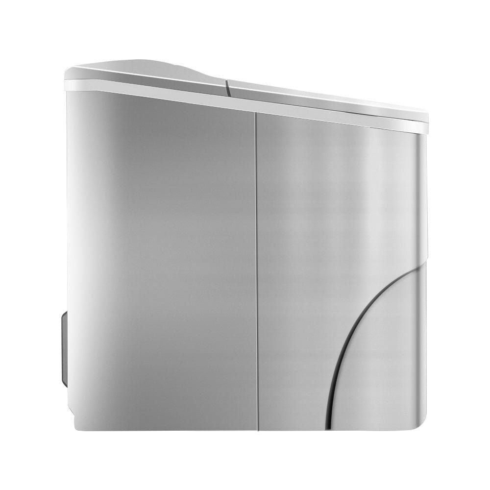 Devanti Portable Ice Cube Maker - Fast & Quiet Countertop Ice Machine for Home, Office, Bar - Silver | Perfect for Cocktails, Iced Coffee & Parties