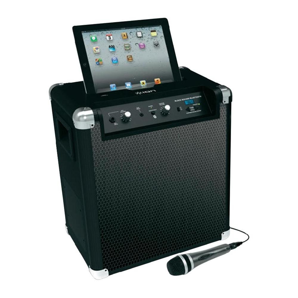 ION Block Rocker Portable Bluetooth Speaker with AM/FM Radio, 100W Powerful Sound - Perfect for Outdoor Parties, Beach, Camping & Tailgating