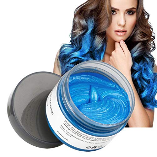 Temporary DIY Hair Color Wax - Natural Hair Color Cream Mud 4.23 oz | Instant Hair Color Pomade for Men & Women | Washable Blue Hair Styling Wax for Parties, Cosplay & Daily Fashion Looks