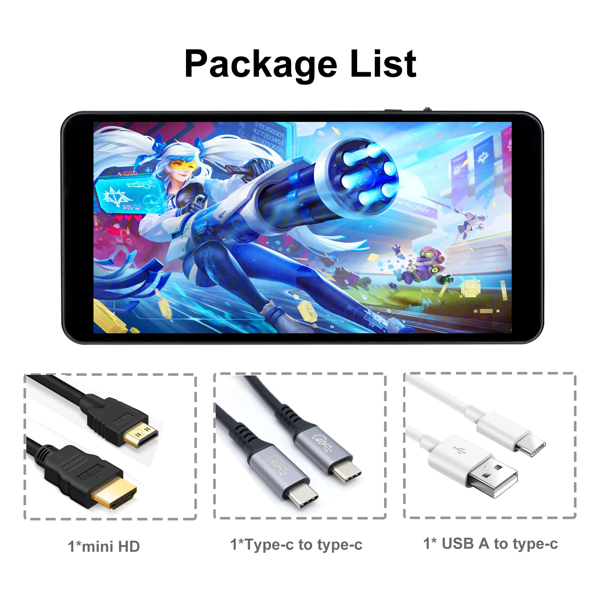 7 Inch Portable Touchscreen Monitor 1080P FHD - Ultra Slim HDMI USB-C Display for Gaming, Laptop, PS4, Xbox & Nintendo Switch - Perfect for Travel, Office & Home Entertainment