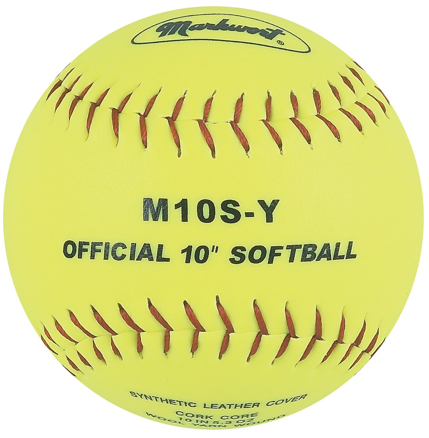 Markwort 10-Inch Synthetic Cover Cork Core Softballs - Pack of 12 | High Performance Practice & Game Balls for Softball Training, Leagues & Tournaments