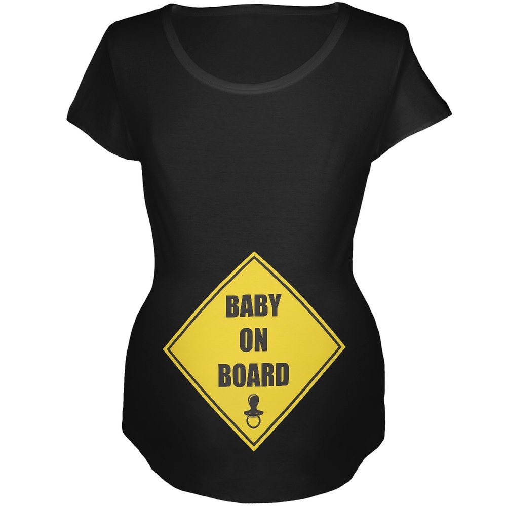 Comfortable Black Maternity T-Shirt for Pregnant Women - Soft Cotton Baby On Board Shirt - Large Size - Perfect for Pregnancy Announcements & Maternity Photos