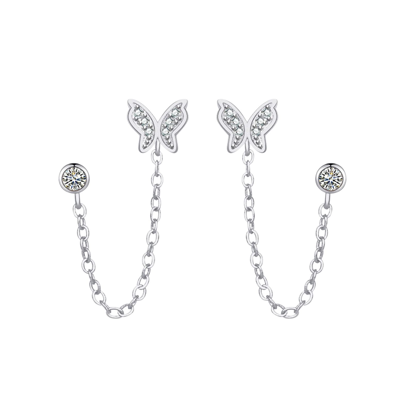Elegant Butterfly Earrings for Women - Sparkling Zircon Inlay, Gradient Cicada Wing Design - Perfect for Prom, Party & Evening Occasions