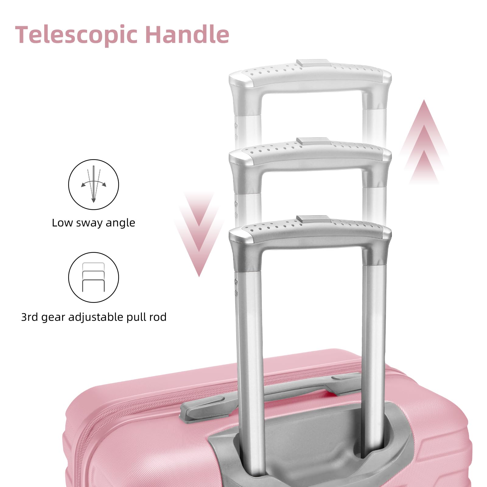 6-Piece Lavender Hardside Expandable Luggage Set for Women with TSA Lock, Wheels & 2 Cosmetic Cases - Lightweight Carry-On Suitcase in Pink | Perfect for Air Travel, Business Trips & Vacation Getaways