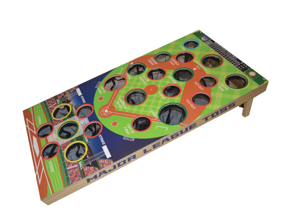 DEEP SHOT Games 2-in-1 Outdoor Sports Set - Baseball & Basketball Bean Bag Toss Game for Backyard, Picnic, and Tailgate Party Fun - Perfect for Kids and Adults Family Outdoor Activities