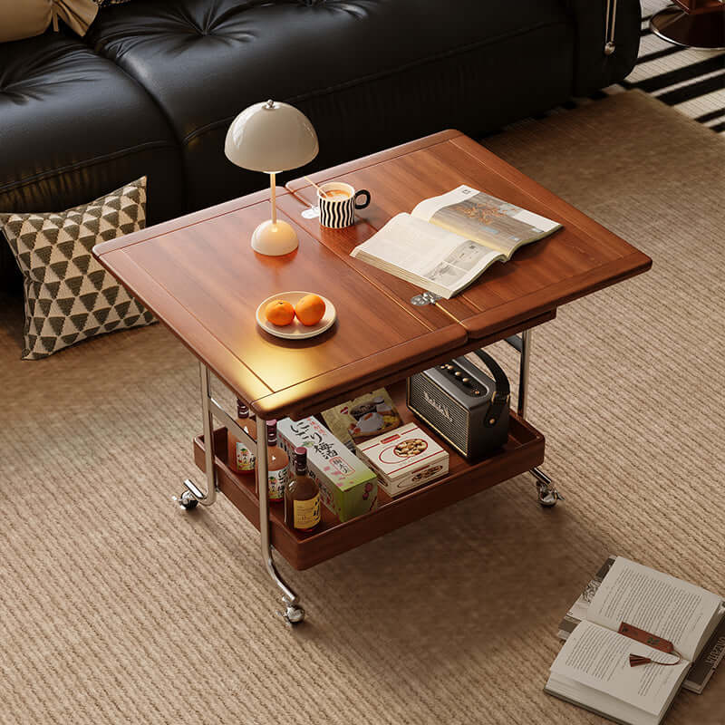 Versatile Movable Coffee Table & Mini Dining Table with Storage - Transformable Design for Small Spaces, Living Room, Studio Apartments & Dorm Rooms
