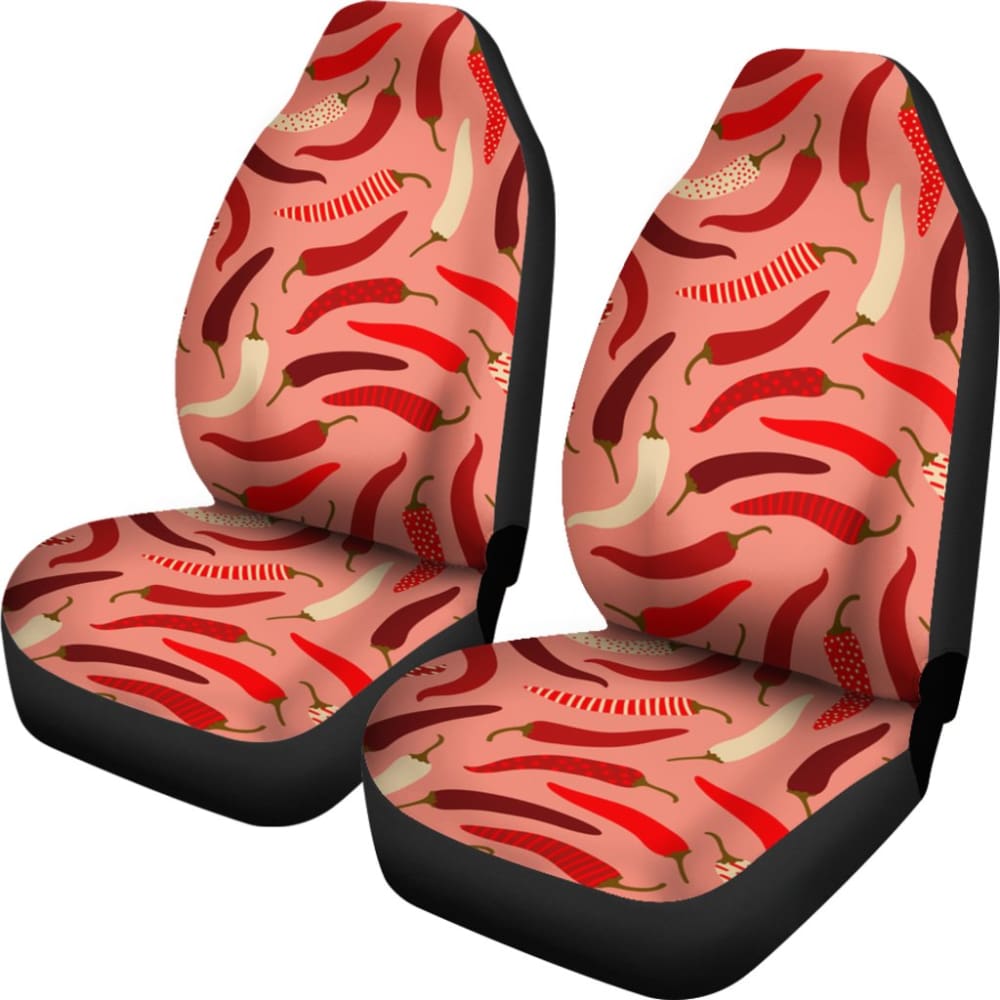 Stylish Chili Peppers Print Car Seat Covers - Universal Fit for Cars, Trucks & SUVs - Durable & Comfortable - Perfect for Road Trips, Daily Commutes & Car Enthusiasts