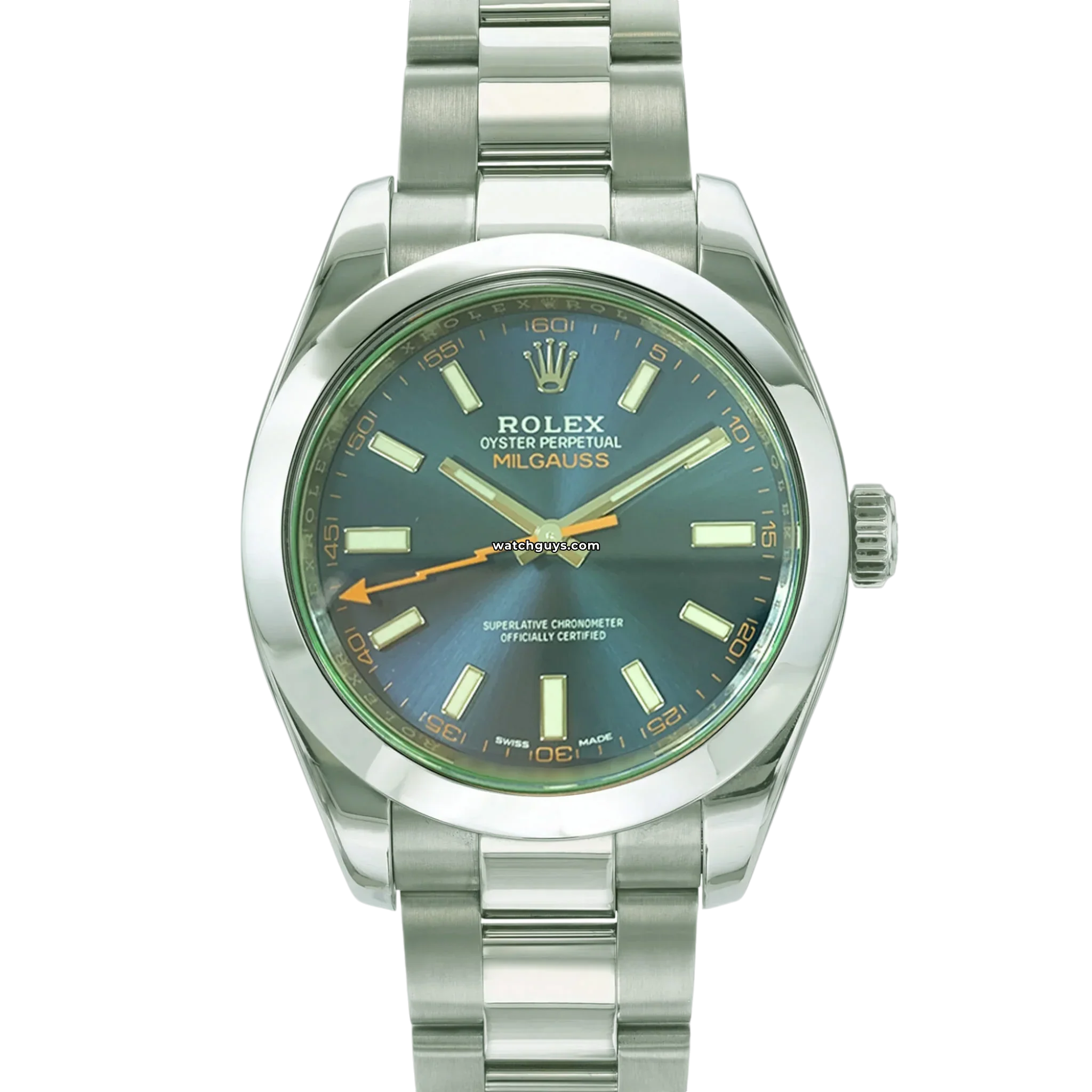 Rolex Milgauss 116400GV Men's Watch with Blue Dial & Green Sapphire Crystal - Luxury Timepiece for Business, Formal Occasions & Watch Collectors
