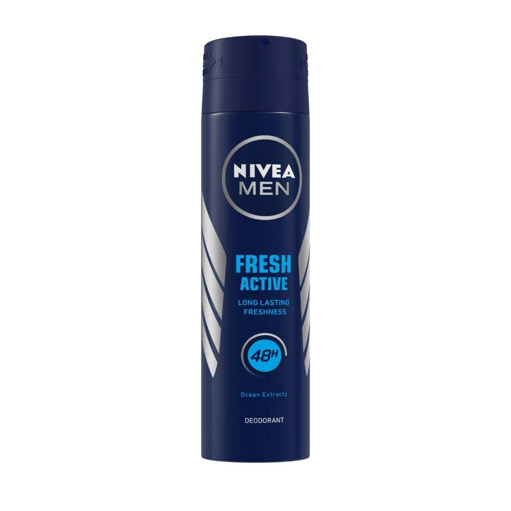 NIVEA Fresh Active Spray Deodorant for Men, 2-Pack – Long-Lasting Protection & Fresh Scent for Daily Use, Gym & Outdoor Activities