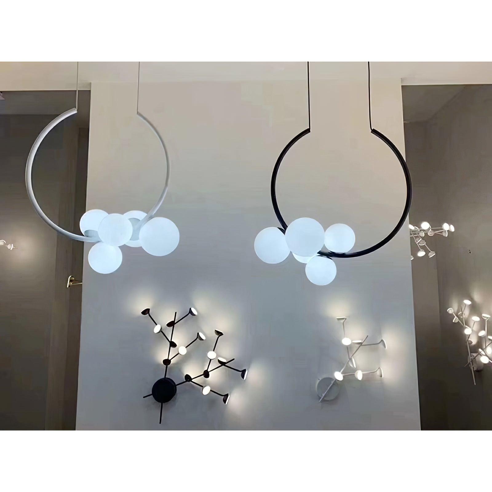 Modern Glass Bubble Pendant Light - Elegant Hanging Chandelier for Dining Room, Kitchen Island & Bedroom Decor - Dimmable LED Lighting Fixture
