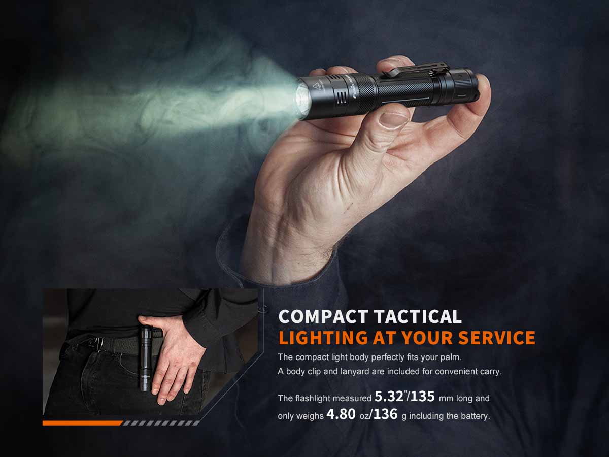 Fenix PD32R Rechargeable Flashlight - 1000 Lumens, USB-C Charging, Compact & Powerful LED Flashlight for Camping, Hiking, Emergency, and Outdoor Adventures