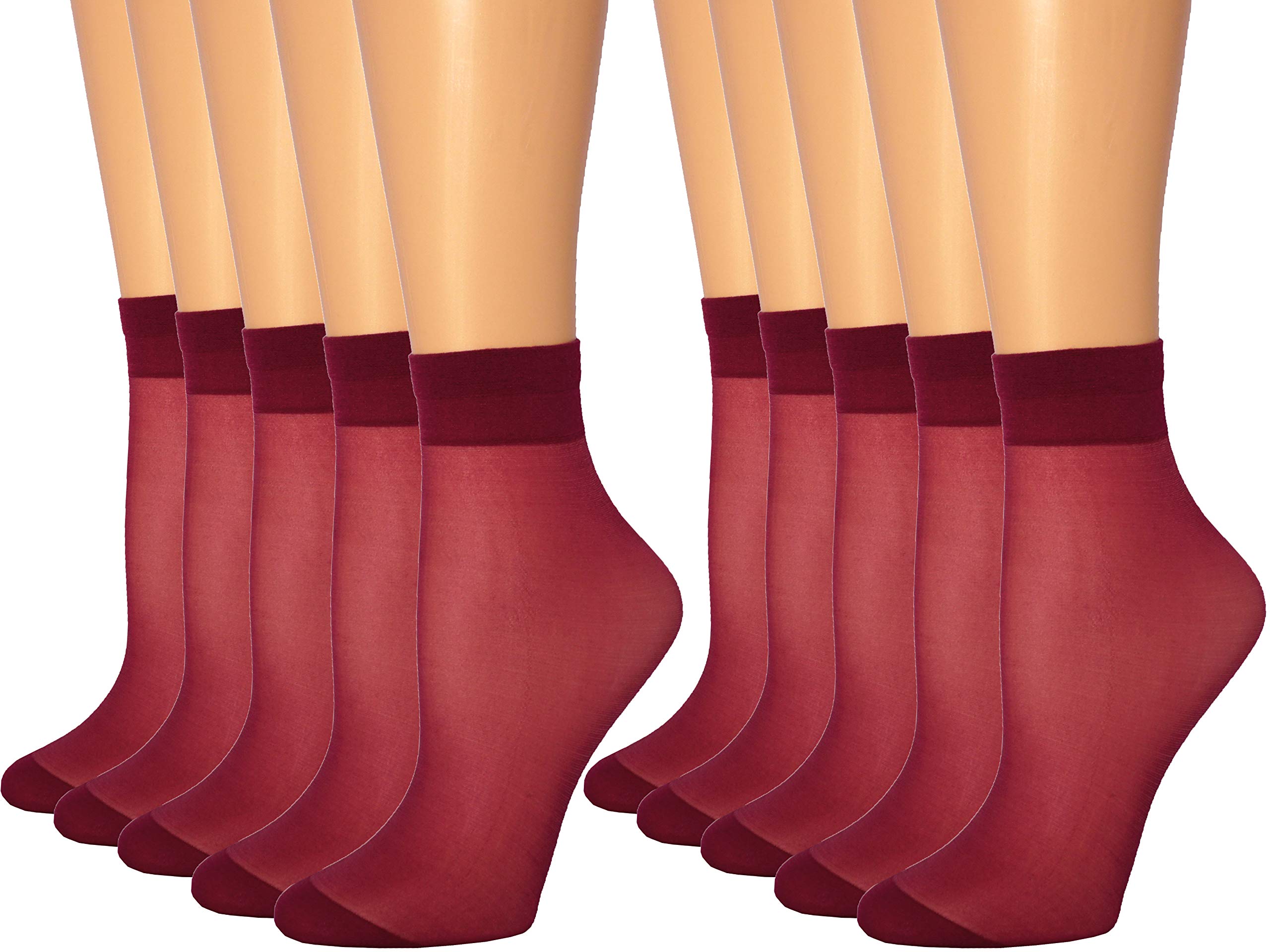 10 Pairs Women's Ankle High Sheer Socks - Soft Tight Hosiery with Reinforced Toe for Everyday Comfort | Perfect for Work, Casual Wear & Fashion Outfits