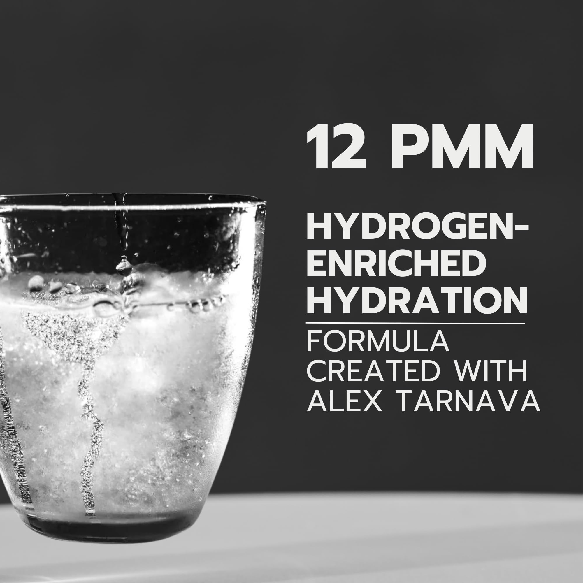 Hydrogen Water 60 Tablets - 12 PPM H2 Molecular Hydrogen for Enhanced Drinking Water, Boost Energy & Recovery