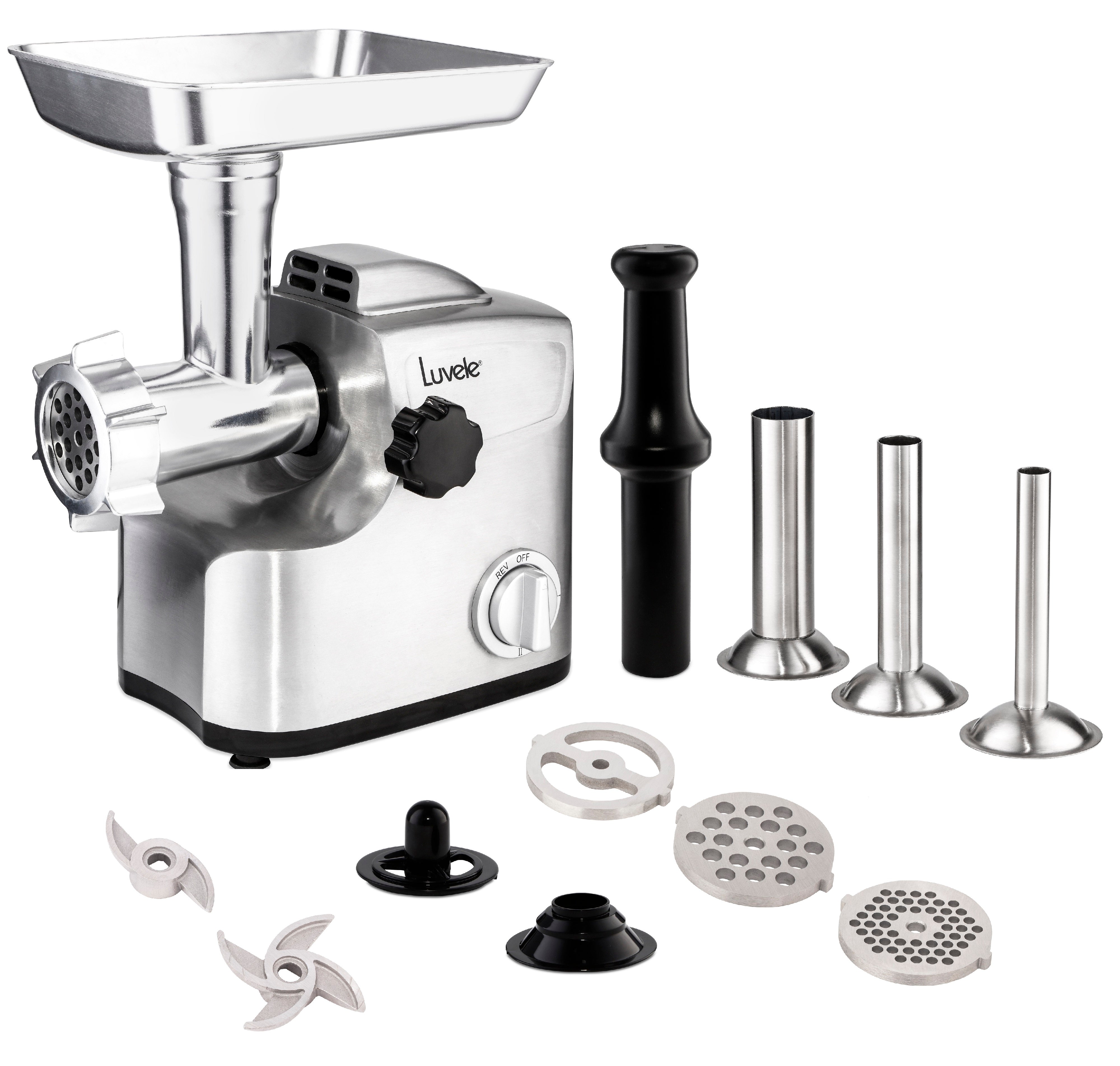 Luvele Ultimate Electric Meat Grinder & Sausage Maker - Heavy Duty 1000W Kitchen Appliance for Home Butchering, Ground Beef, Sausage Stuffing & Food Prep | Perfect for BBQ, Hunting, Camping & Home Cooking