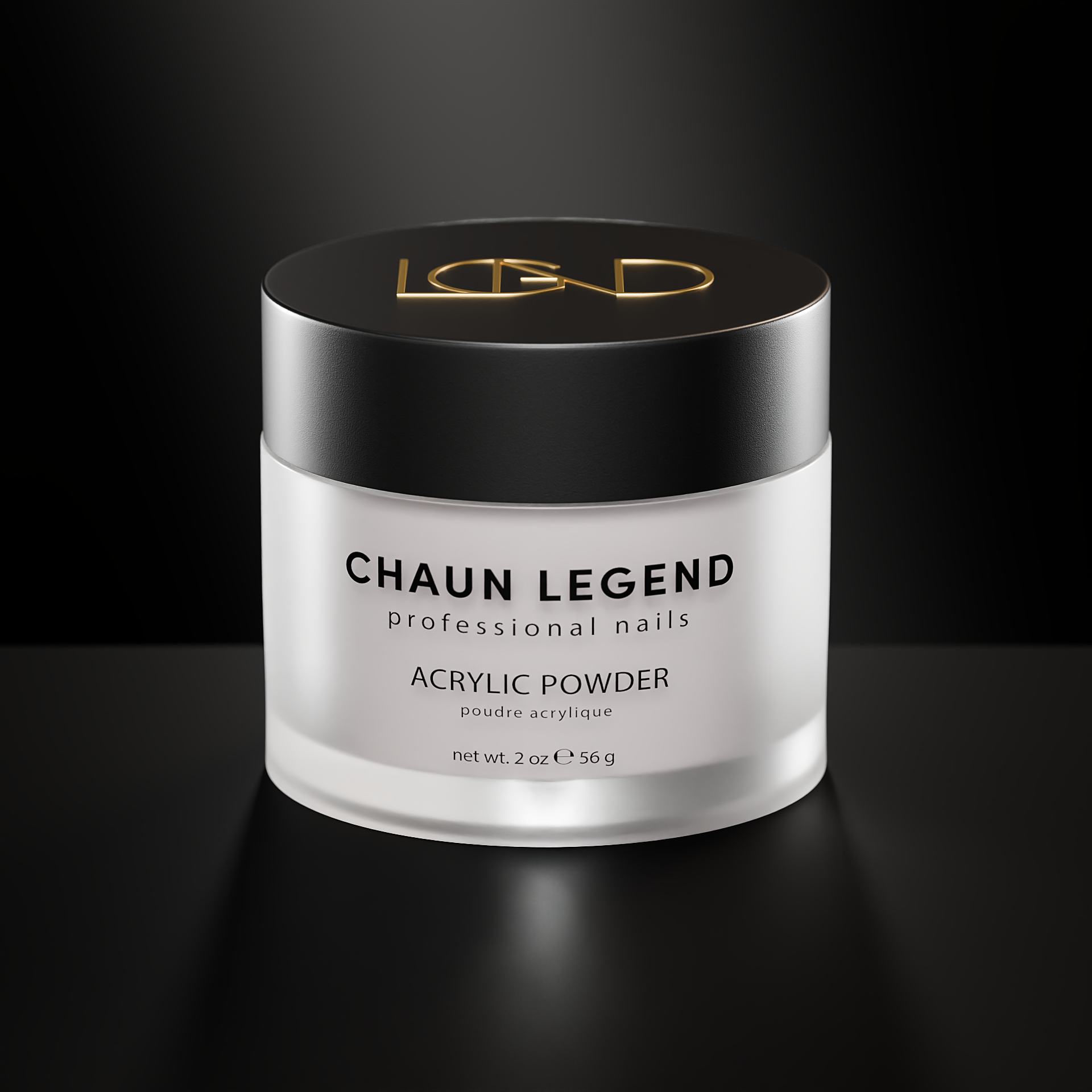 Chaun Legend 2oz Acrylic Powder - 403 Pure White for Nail Art, DIY Manicures & Professional Salon Use