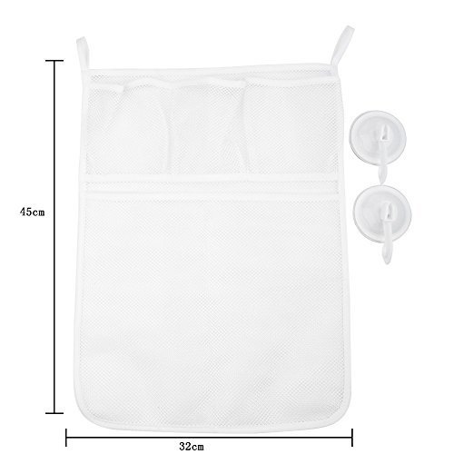 Large Mesh Bath Tub Toy Organizer with 2 Ultra Strong Suction Cups - Storage Solution for Kids, Toddlers & Adults - Perfect for Bathtime Play & Bathroom Organization