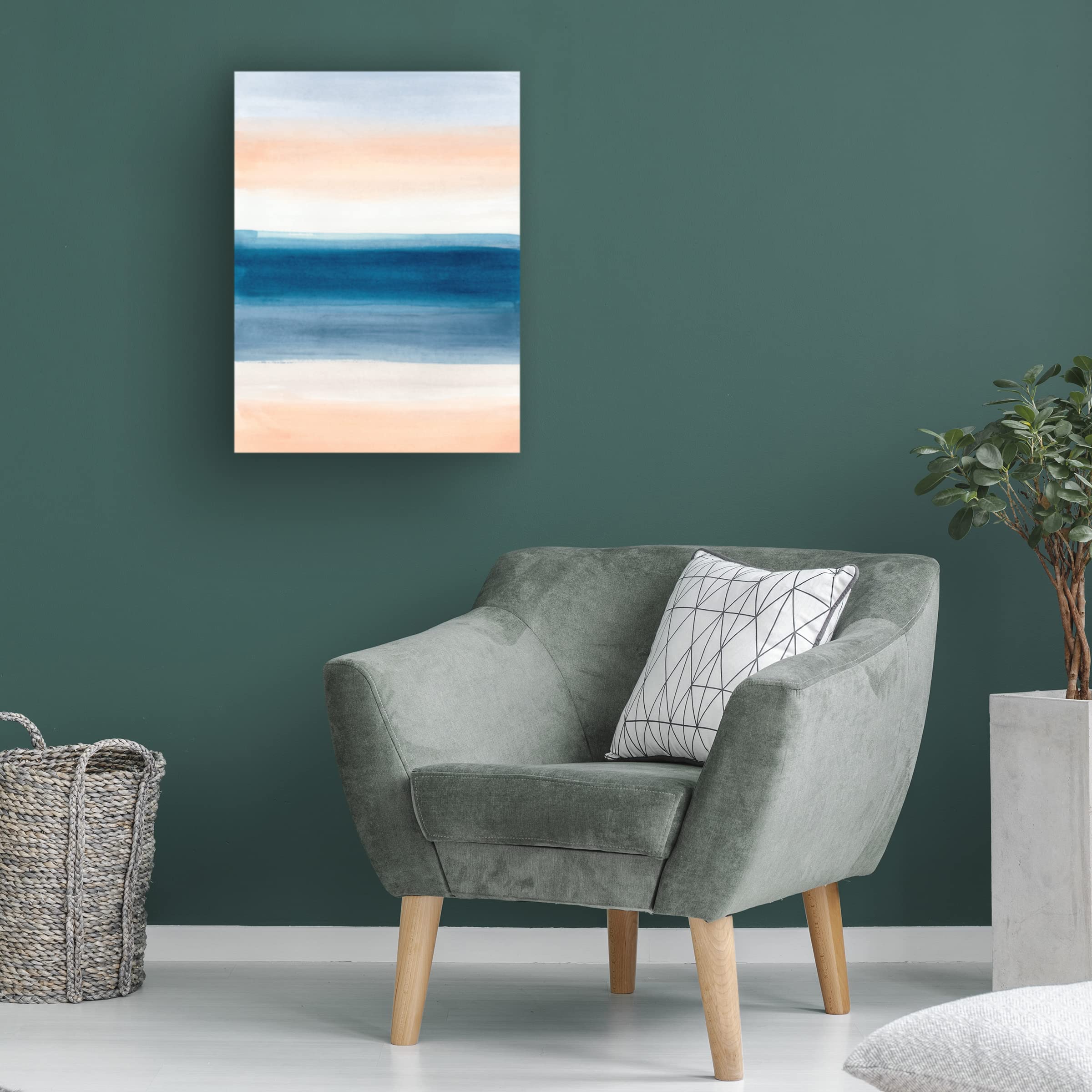 June Erica Vess Coastal Strata II Canvas Wall Art Print - Modern Beach Landscape Painting for Living Room, Bedroom & Office Decor