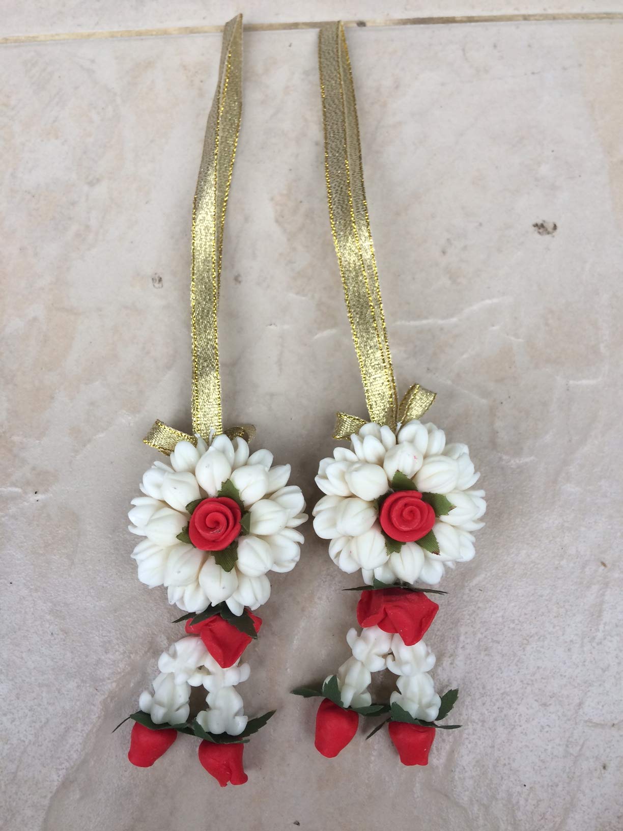 (Pack of 2) Handmade Thai Soap Garland - Jasmine & Rose Scented - Perfect for Wedding Decor, Spa Gifts & Home Fragrance