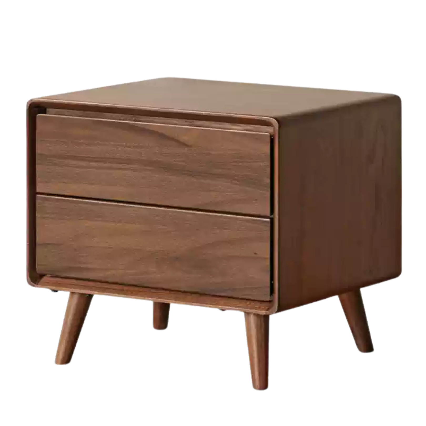 Solid Black Walnut Wood Classic Nightstand - Stylish Bedside Table for Bedroom, Living Room & Guest Room